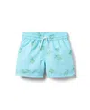 Janie And Jack Boys' Turtle Print Swim Shorts - Little Kid, Big Kid In Blue