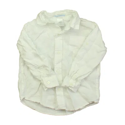 Janie And Jack Kids' Boys White Button Down Long Sleeve In Neutral