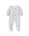 Janie And Jack Boys' Woodland Toile Wrap Footed One-piece - Baby In White