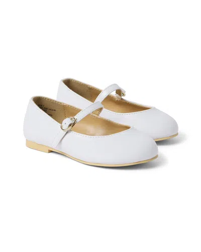 Janie And Jack Buckle Strap Ballet Flat In White