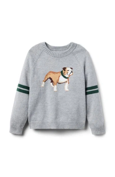 Janie And Jack Babies'  Bulldog Striped Sweater In Gray