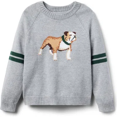 Janie And Jack Kids'  Bulldog Striped Sweater In Gray