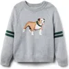 Janie And Jack Bulldog Striped Sweater In Gray