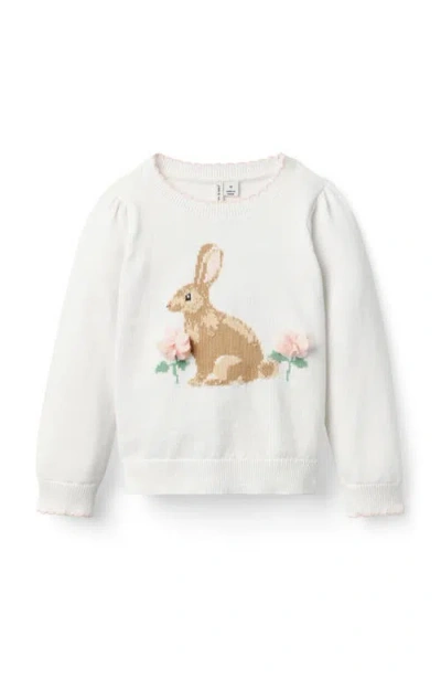 Janie And Jack Kids'  Bunny Sweater In White