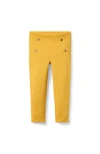 Janie And Jack Button Ponte Pant In Yellow
