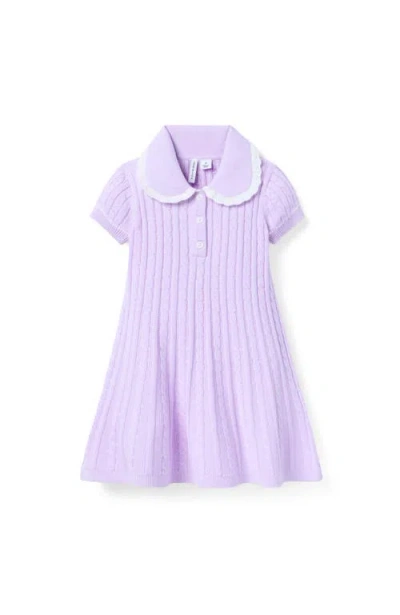 Janie And Jack Babies'  Cable Knit Sweater Dress In Purple
