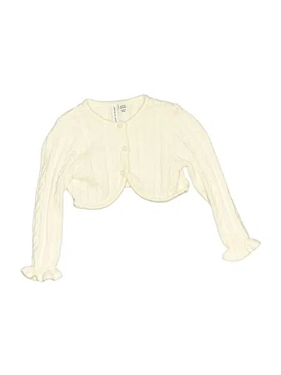 Pre-owned Janie And Jack Babies' Cardigan Sweater In White
