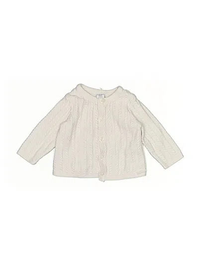 Pre-owned Janie And Jack Babies' Cardigan Sweater In White