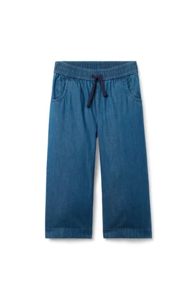 Janie And Jack Babies'  Chambray Wide Leg Pull-on Pant In Blue