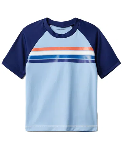 Janie And Jack Chest Stripe Rashguard In Blue