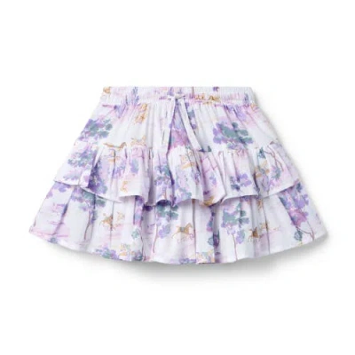 Janie And Jack Kids'  Countryside Toile Ruffle Skort In White