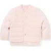 Janie And Jack Cozy Quilted Sweater Jacket In Pink