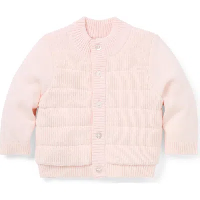 Janie And Jack Babies'  Cozy Quilted Sweater Jacket In Pink