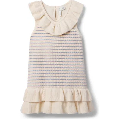 Janie And Jack Kids'  Crochet Ruffle Sweater Dress In Ivory