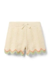 Janie And Jack Crochet Scallop Hem Short In Ivory