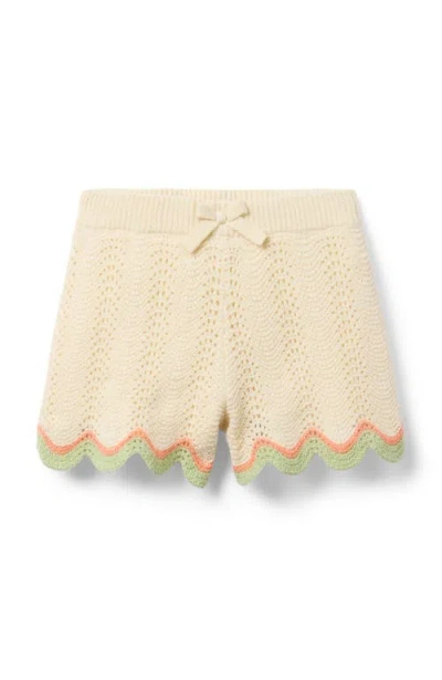 Janie And Jack Kids'  Crochet Scallop Hem Short In Ivory