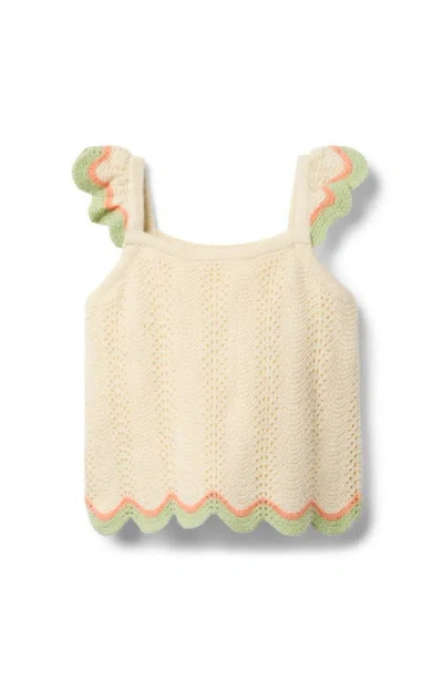 Janie And Jack Babies'  Crochet Scallop Hem Top In Ivory