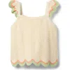 Janie And Jack Crochet Scallop Hem Top In Ivory