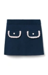Janie And Jack Crochet Trim Sweater Skirt In Blue
