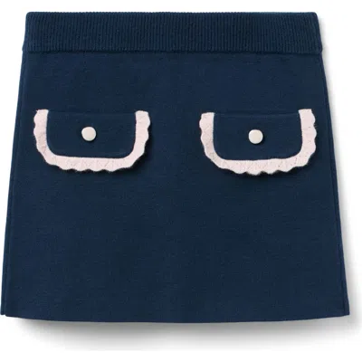 Janie And Jack Babies'  Crochet Trim Sweater Skirt In Blue