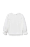 Janie And Jack Crochet Trim Top In White
