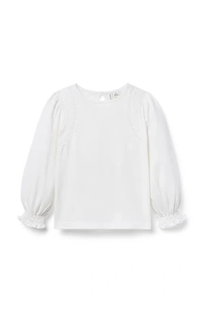 Janie And Jack Kids'  Crochet Trim Top In White