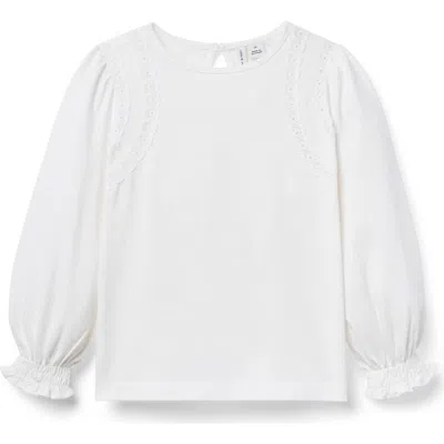 Janie And Jack Babies'  Crochet Trim Top In White