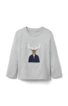 Janie And Jack Dapper Deer Tee In Gray