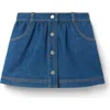 Janie And Jack Denim Button Skirt In Blue