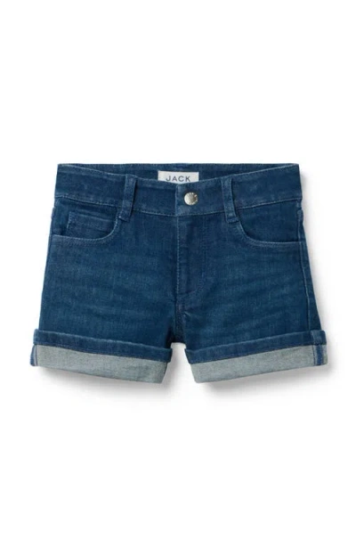 Janie And Jack Babies'  Denim Cuffed Short In Medium Wash In Blue