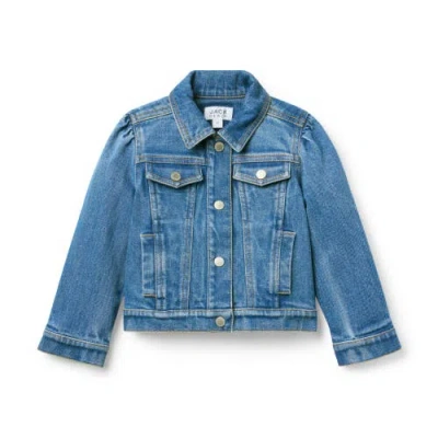 Janie And Jack Babies'  Denim Puff Sleeve Jacket In Medium Wash In Blue