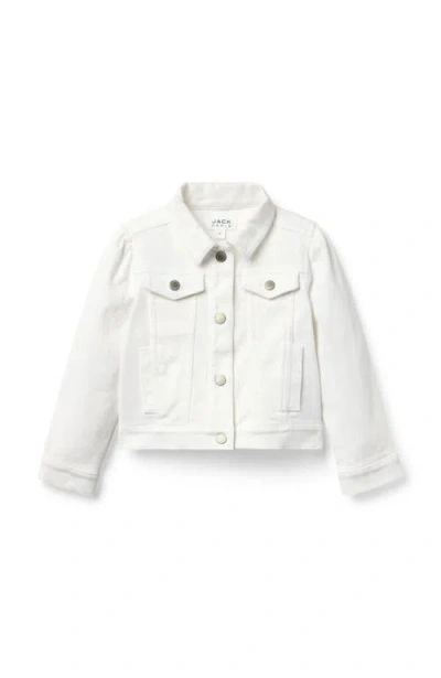 Janie And Jack Babies'  Denim Puff Sleeve Jacket In White