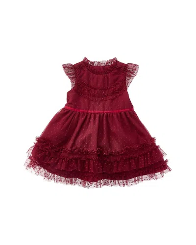Janie And Jack Dot Tulle Dress In Red