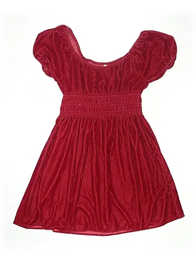 Pre-owned Janie And Jack Kids' Dress In Burgundy