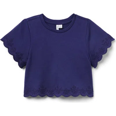 Janie And Jack Babies'  Embroidered Eyelet Trim Top In Purple