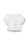 Janie And Jack Embroidered Eyelet Trim Top In White