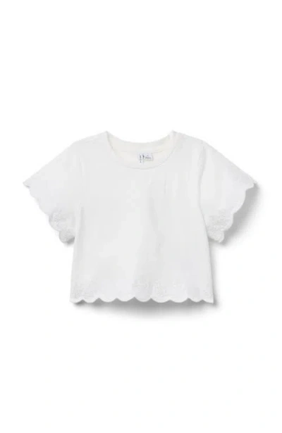 Janie And Jack Babies'  Embroidered Eyelet Trim Top In White