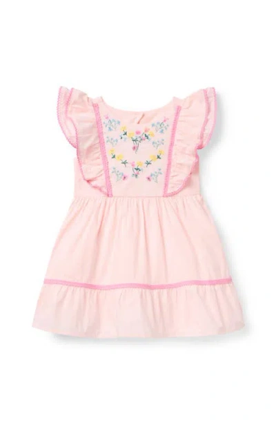 Janie And Jack Kids'  Embroidered Floral Ruffle Dress In Pink