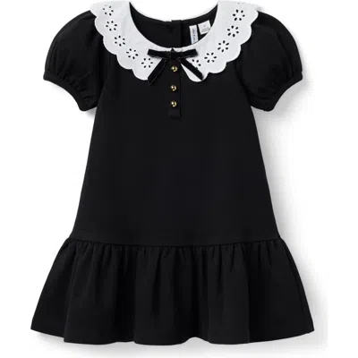 JANIE AND JACK JANIE AND JACK EYELET COLLAR PONTE DRESS