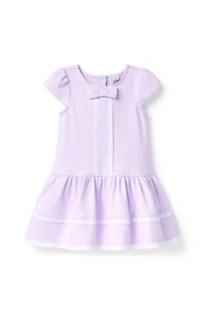 Janie And Jack Kids'  Eyelet Trim Ponte Dress In Purple