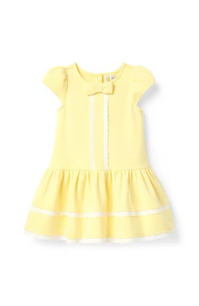 Janie And Jack Kids'  Eyelet Trim Ponte Dress In Yellow