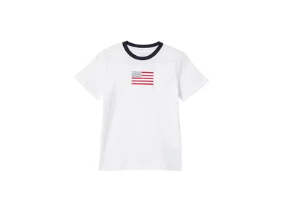 Janie And Jack Flag Graphic T-shirts (toddler/little Kid/big Kid) Boy's T Shirt : 2 Toddler, Cotton In White