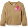 Janie And Jack Floral Applique Sweater In Green