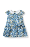 Janie And Jack Floral Dropwaist Dress In Blue
