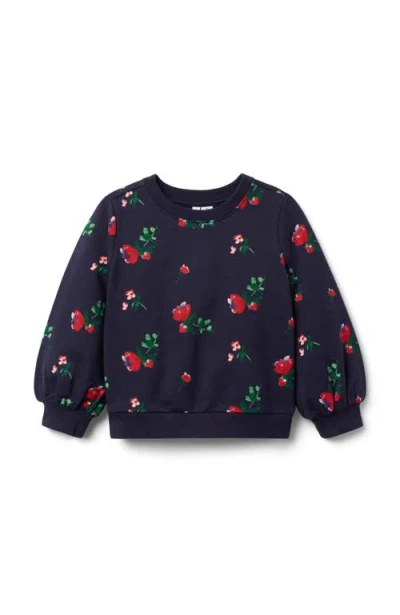 Janie And Jack Babies'  Floral French Terry Sweatshirt In Blue