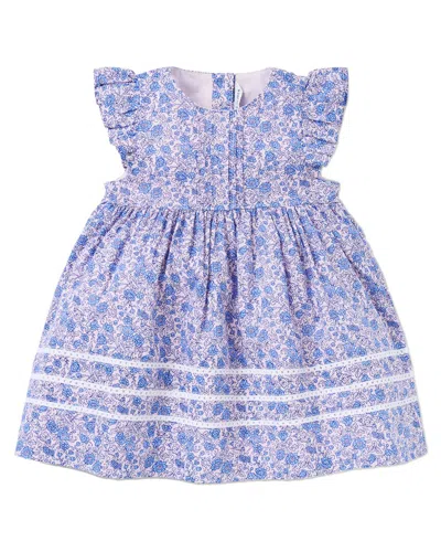 Janie And Jack Kids' Floral Pintuck Dress In Multi