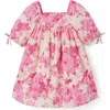 Janie And Jack Floral Puff Sleeve Dress In Pink