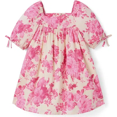 Janie And Jack Babies'  Floral Puff Sleeve Dress In Pink