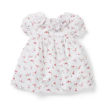 Janie And Jack Babies'  Floral Rosette Dress In White