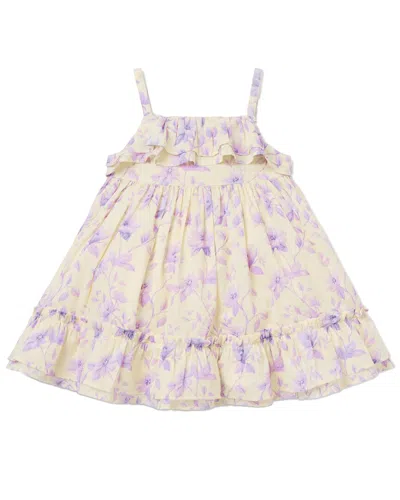 Janie And Jack Babies' Floral Ruffle Dress In Neutral